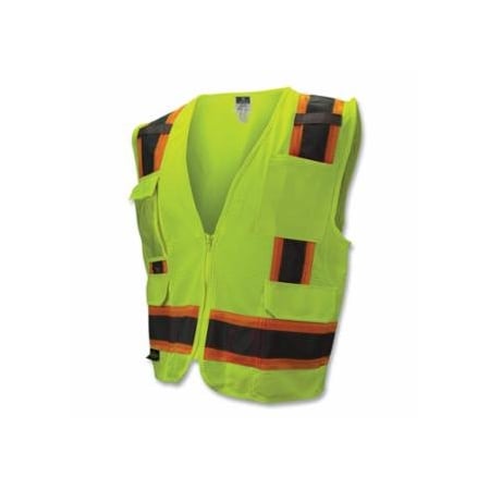 Radians SV6 Type R Class 2 Two Tone Surveyor Mesh Safety Vest, 5X-Large, Hi-Vis Green 292-SV6-2ZGM-5X