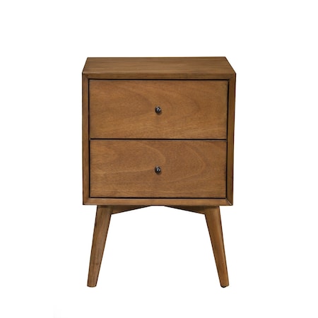 Homeroots 26" Solid Wood and Wood Two Drawer Nightstand 399263