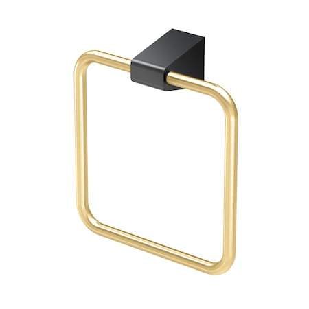 Gatco A-Line Towel Ring, Brass/Matte Black 5672