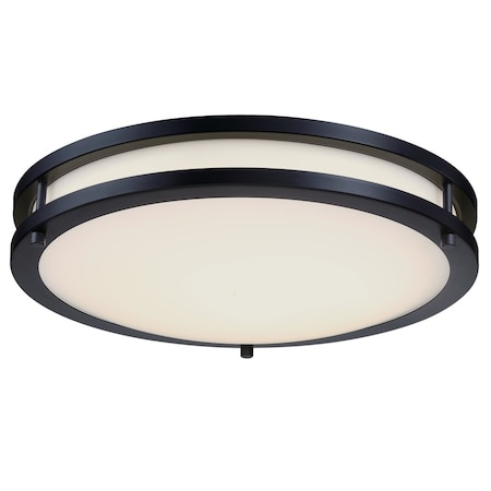 Westinghouse Lauderdale 16in 23W LED Indoor Flush Mount, Color Temp Select, Matte Black, Frosted Acrylic 6136500
