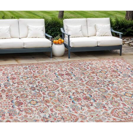 Homeroots 8' X 10' Black and Red Floral Hand Woven Area Rug 557197