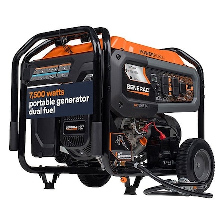 Generac Portable Generator, Gasoline/Propane, Electric Start, 120/240V AC 8011