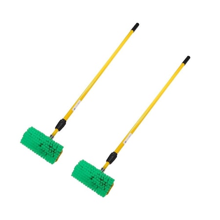 Mytee Products 10in Green Bi-Level Bristles Car Wash Brush with Handle - Extends 4-1/2ft to 8ft, 2PK EXTBH-48x2