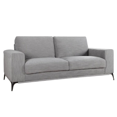 Homeroots 80" X 39" X 35" Silver Polyester Sofa 373981