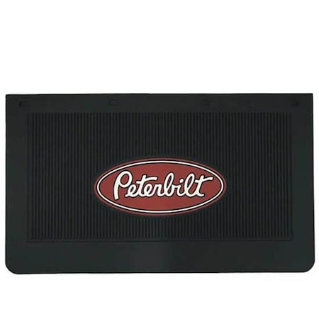 Replacement For Peterbilt 389 Glider Year 2009 24X18In In Black Rubber Peterbilt Logo Mud Flap
