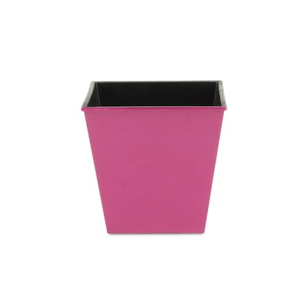Homeroots 5in Hot Pink Recycled Plastic Indoor Outdoor Square Pot Planter 488255