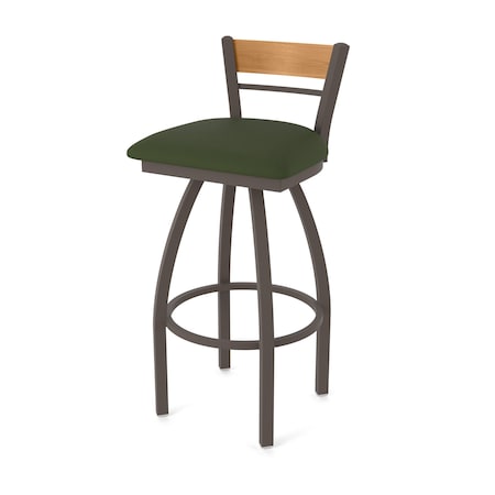 Holland Bar Stool Co Revelle 25in Swivel Counter Stool with Bronze Finish, Medium Back and Canter Pine Seat 881