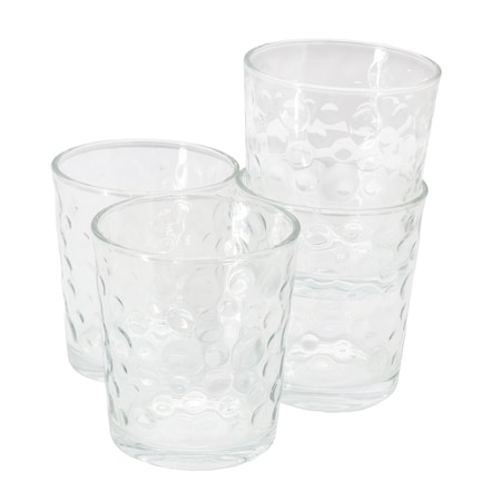 Gibson Home 4 Piece 13.5 Ounce Bubble Double Old-Fashioned Glassware Set 141401.04