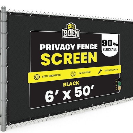 Boen Priv Netting, Blk, Reinf Grmt, 6ftX50 ft PN-30056