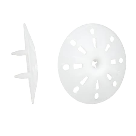 Trufast 1.75 in Plasti-Grip Ci Prong Washer White Plastic Plasti-Grip Ci Prong Insulation Washer, 250PK PGP-1750-250
