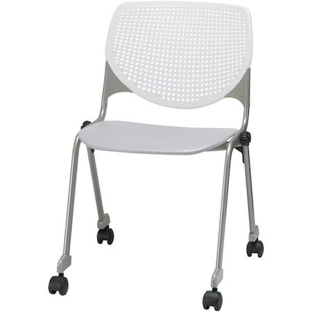 Kfi Poly Stack Chair, Light Grey Seat CS2300-BP08-SP13