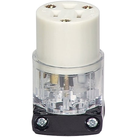 Eaton Wiring Devices Straight Blade Connector, 5-15R, 15 A, 125V AC, 2 Pole, 3 Wire, Screw Terminals, Clear 8269