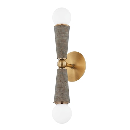 Troy Lighting Dax 2 Light Wall Sconce 5 In. Patina Brass B1619-PBR