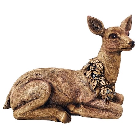 Alpine LED Brown Small Holiday Doe Deer Statuary Table Decor 10 in. SLL2690S