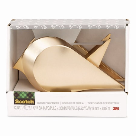Scotch Bird Desktop Tape Dispenser, 1in Core, Metallic Gold C48-BIRD-G