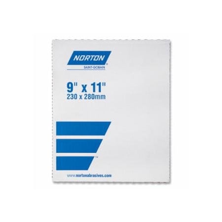 Norton Co Cloth Sheet, 11 in L, Aluminum Oxide, P80 Grit, Coarse, 25PK 547-66261179998