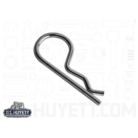 Huyett Bridge Pin, Zn Plt Spg Stl, .148 Wire Dia x 2.562 L x .890 In Eye Dia x Fits 5/8 to .75 Shft BP-2107