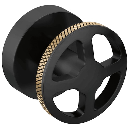 Brizo Litze Two-Handle Wall Mount Tub Filler Handle Kit, Wheel Matte Black/Luxe Gold HW70432-BLGL