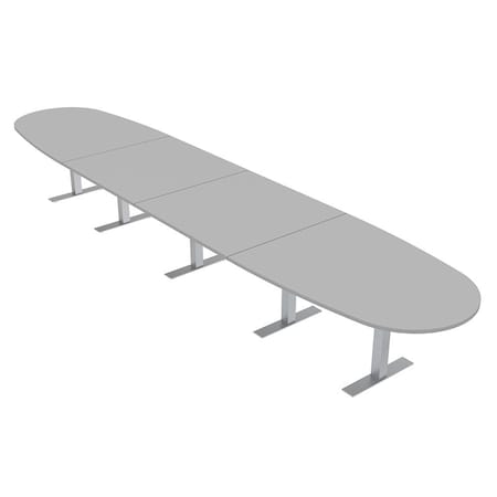 Skutchi Designs 18ft Conference Table With Power Unit | 18 Person Modular Boval Meeting Table | Harmony Series HAR-BOVL-48X216-T-U779-NA