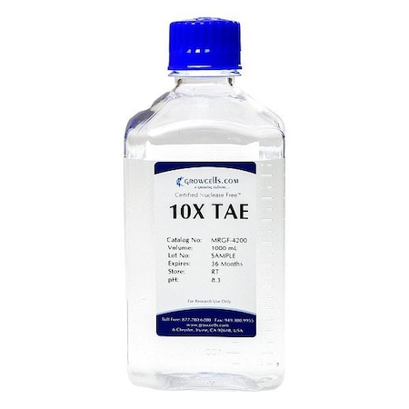 Growcells Tris-Acetate EDTA, Clear, Bottle, 1 L, PK12 MRGF-4200-12