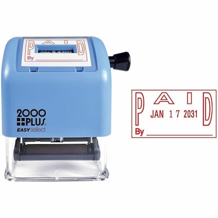 Consolidated Stamp 2000 Plus Selfinking Date Stamp, Red COS011093