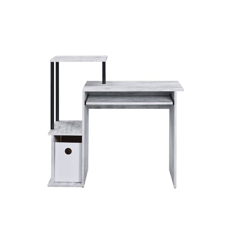 Homeroots 37" Antiqued White Computer Desk 491433