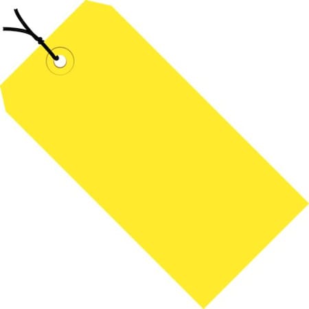 Partners Brand Shipping Tags, Pre-Strung, 13 Pt., 6 1/4" x 3 1/8", Yellow, PK1000 G11082C