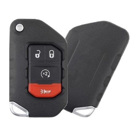 Aks Keys 2018 - 2024 Jeep Smart Flip Key Fob 4B W/ Remote Start FCC# OHT1130261 RC-JEEP-34C