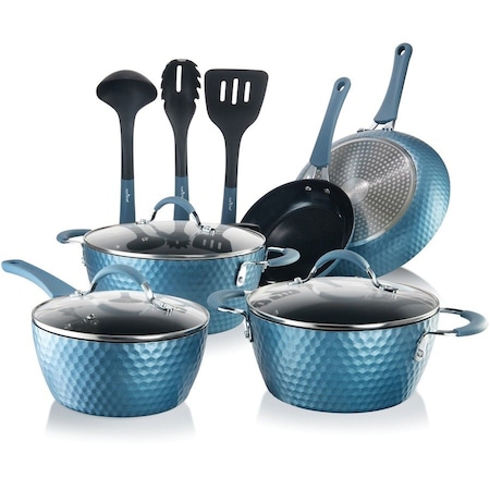 Nutrichef Diamond Home Kitchen Cookware Set (Blue) NCCW11BD