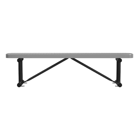 Leisure Craft Bench w/o Back, Surface Mount, 6ft., Gray B6XPSM-GRAY