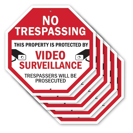 Signmission No Trespassing This Property Is Pro, 10 inch X 10 inch, Aluminum Metal Signs, 5PK OC-A-5Pack-10-101