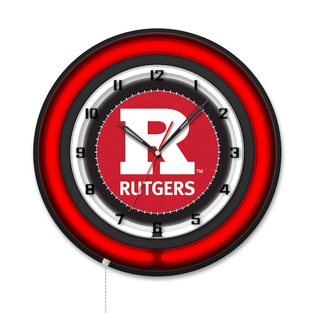 Holland Bar Stool Rutgers 19 Double Neon Wall Clock Clk19BK