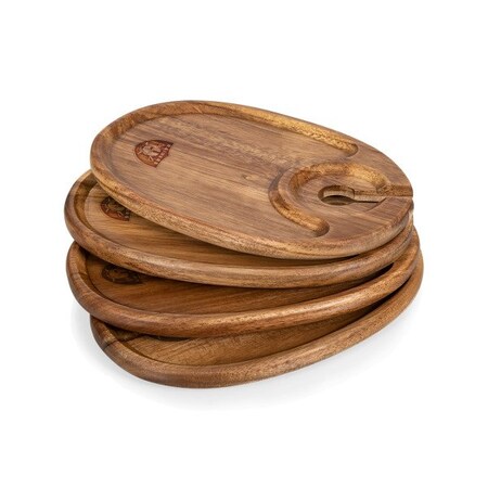 Picnic Time Family Of Brands NFL Las Vegas Raiders - Wine Appetizer Plate Set Of 4 874-04-512-233-2