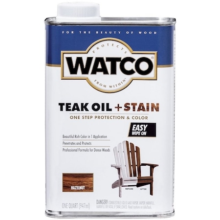 Watco Oil and Stain, Warm Glow, Hazelnut, Liquid, 1 qt, Can 348746