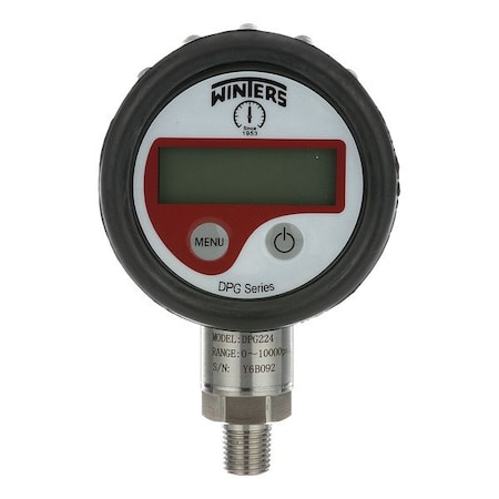 Winters Digital Pressure Gauge, 1/4 in NPT, Bottom Location, ABS Case Material DPG224