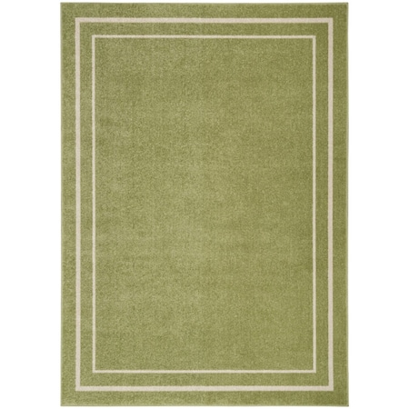 Homeroots 5' X 7' Green And Ivory Indoor Outdoor Area Rug 545510