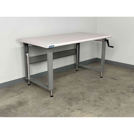 Stackbin Workbench, Mobile, Hand, Crank, Lift, Adj. C7236-2500-GY