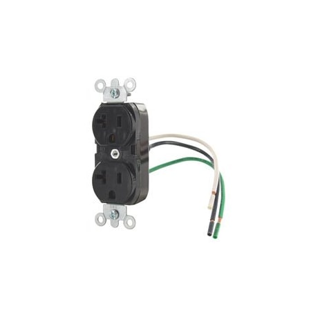 Leviton Industrial Series Heavy Duty Grade Duplex Receptacle, 20 Amp, 125 Volt 5362-LE