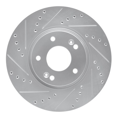 Dynamic Friction Co DFC Brake Rotor - Drilled and Slotted - Silver 631-21032L