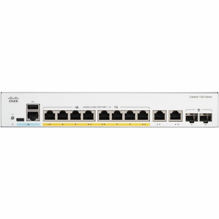 Cisco Catalyst 1200 8-port GE, PoE, Ext PS, 2x1G Combo C1200-8P-E-2G