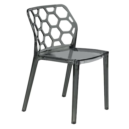 Leisuremod Modern Dynamic Dining Chair, Transparent Black DC19TBL