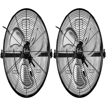 Edendirect 20 inch 3 Speed High Velocity Black Indoor Outdoor Wall Mount Fan, 4650 CFM, 3 Blade ZR-HIFANXWALLMOUNT20X2