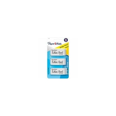 Paper Mate Latex-free White Pearl Eraser, White, 3 / Pack, Latex-free, Smudge Resistant, 12PK 2207845