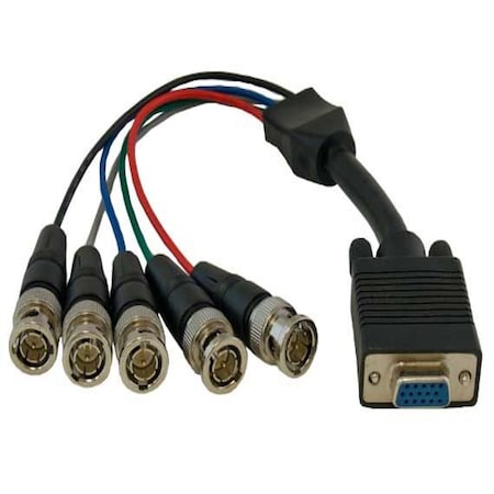 Sanoxy 1ft VGA HD15 Female to 5-BNC RGBHV Male Monitor Cable, Black SNX-CBL-LDR-MO106-1301