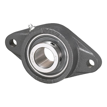 Iptci 2 Holes, Flange Bracket Housing, Flange Mount Bearing, Radial Ball, 25 mm Dia, Set Screw HUCFL205-25MM