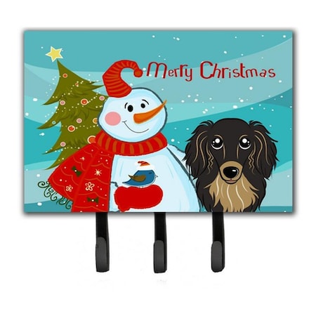 Carolines Treasures Snowman With Longhair Black And Tan Dachshund Leash and Key Holder BB1833TH68