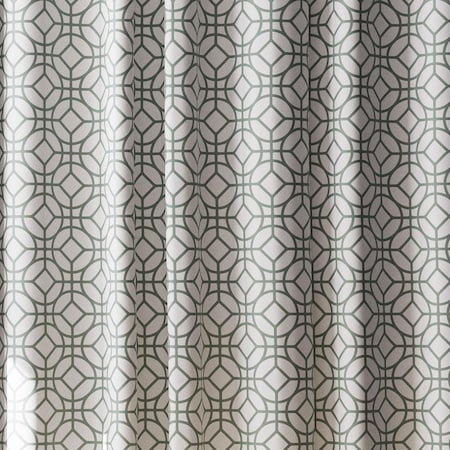 Zenna Home 72 in. H X 70 in. W Green Geometric Shower Curtain Fabric CFRQUNSG