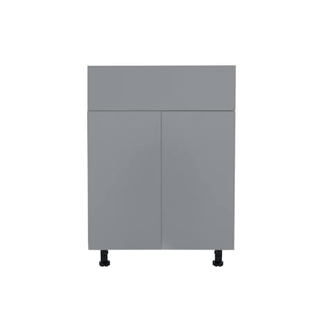 Cambridge Radiance 30 in. W x 24 in. D x 34.50 in. H Ready to Assemble Slab Base Kitchen Cabinet Matte Grey SA-B30-MG-KIT