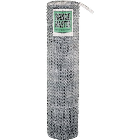 Rangemaster Rangemaster 5924 Poultry Net, 1 in Mesh, 150 ft L, 12 in W, 20 ga, Galvanized Steel 6402