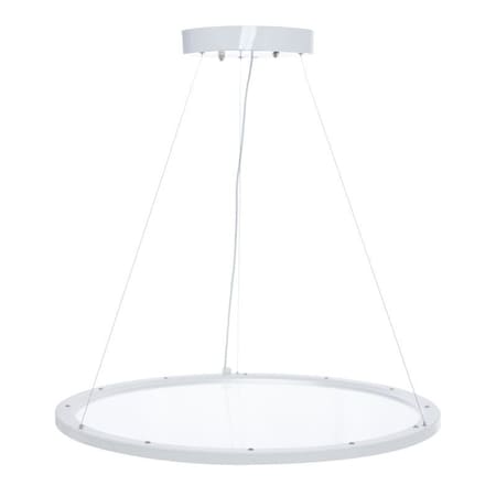 Westgate 23in ARCHITECTURAL ROUND SUSPENDED CLEAR PANEL 40W MCT 35/40/50K 0-10V, 3500K/4000K/5000K, White SRPL-40W-MCT-D